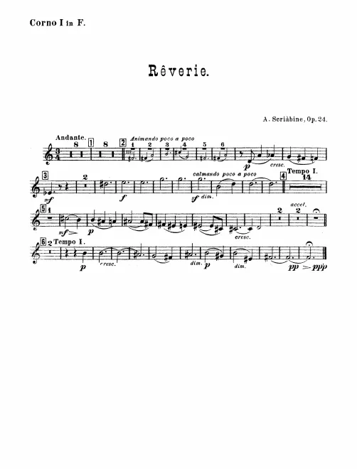Horn 1, 2, 3, 4 (F)