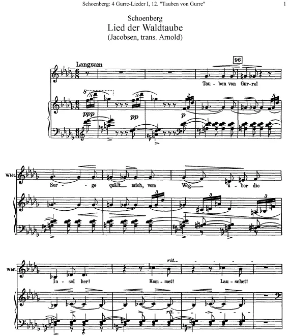 I, 10. Tauben von Gurre! (Stimme der Waldtaube)