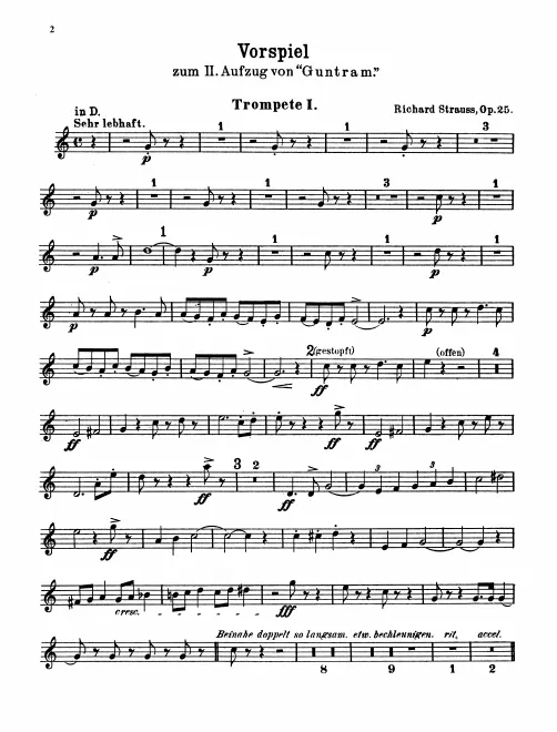 Trumpet 1, 2, 3 (D/E/E♭/C), Bass Trumpet (D/E♭)