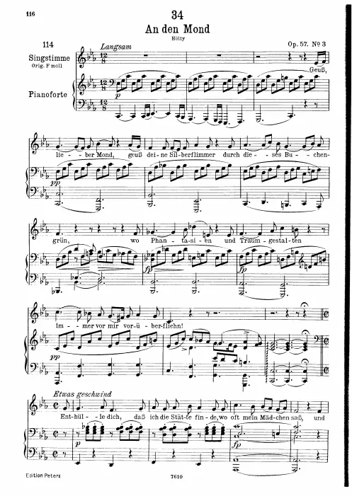 Complete Score (Low voice, transposed to C minor)