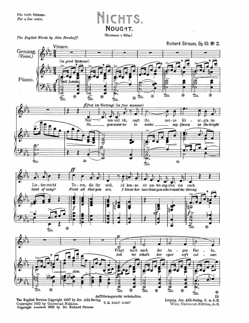 Complete Score (low voice, E♭ major)