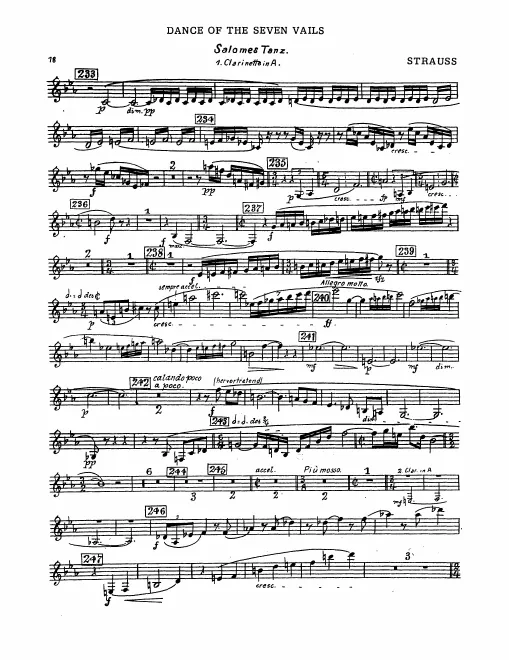 Clarinet 1, 2 (A), Bass Clarinet (B♭), Piccolo Clarinet (E♭)