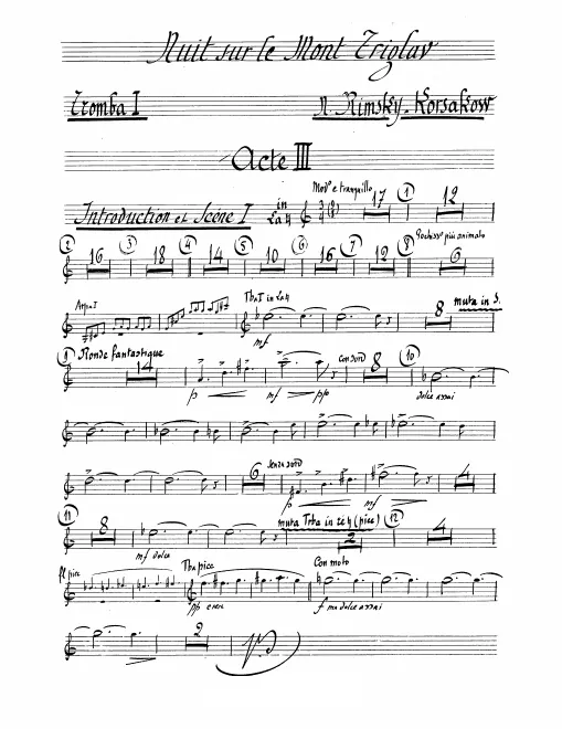 Trumpet 1 (A/B♭/D/E♭), 2 (A/B♭), 3 (contralto E/F)