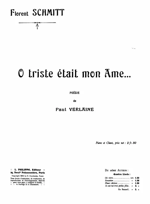 2. O triste était mon âme