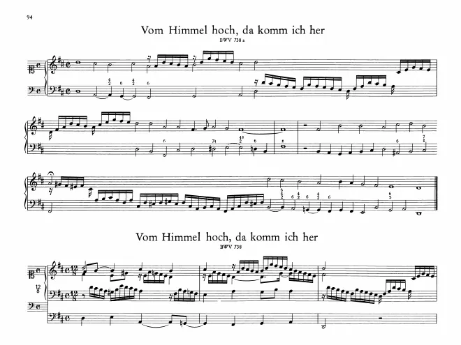 Vom Himmel hoch, da komm ich her, BWV 738