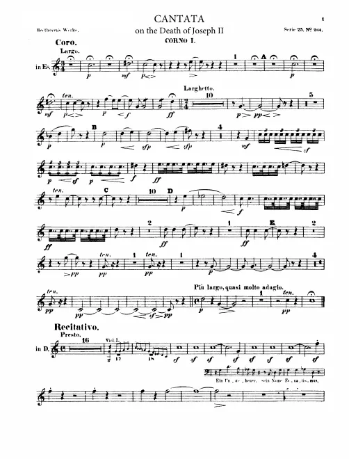 Horn 1, 2 (E♭, D, E)