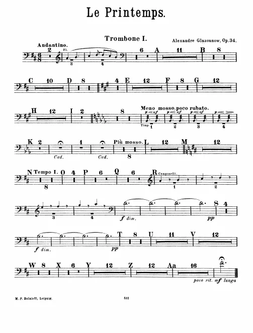 Trombone 1, 2, 3, Tuba