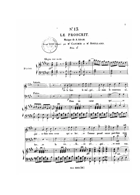 No.13, Grand duo: "Je le hais, le méprise" (Antonia/Pietro)