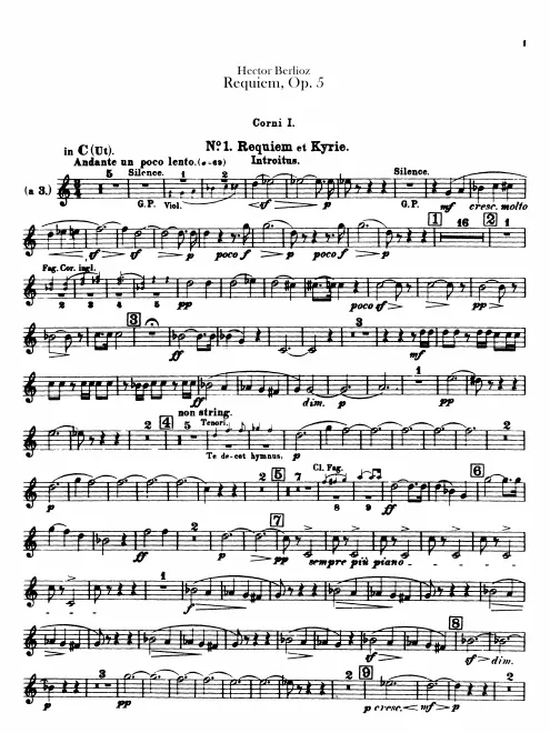 Horns 1 (3 in C, E♭, E, F)