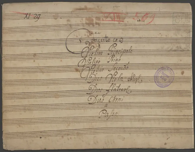 Violin solo, Violins I, II
