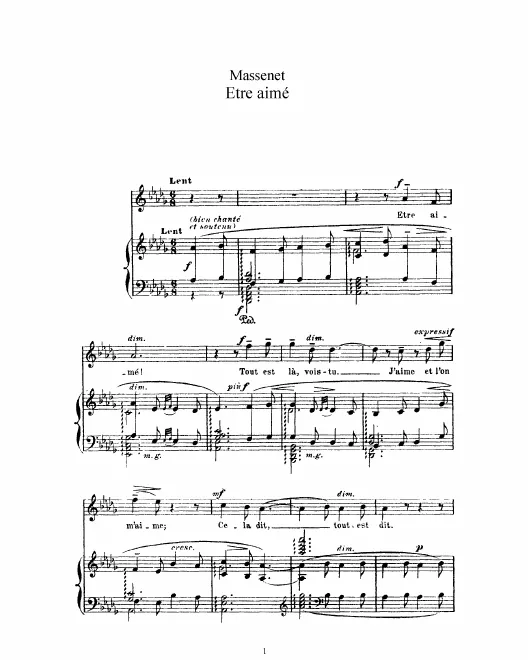 Complete Score (D♭ Major: high voice and piano)