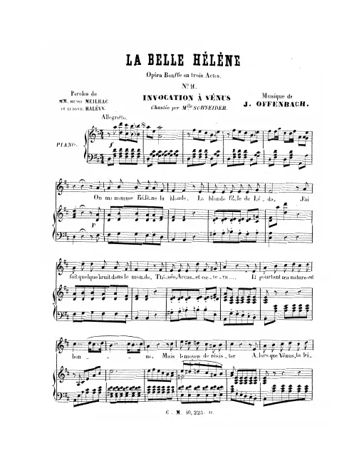 No.11, Invocation à Vénus: "On me nomme Hélène la blonde" (Act II, No.11)