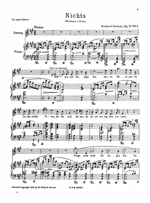 Complete Score (original / high voice, A major)