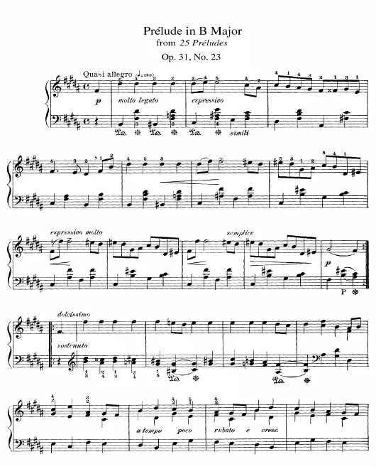 23. Prelude in B major