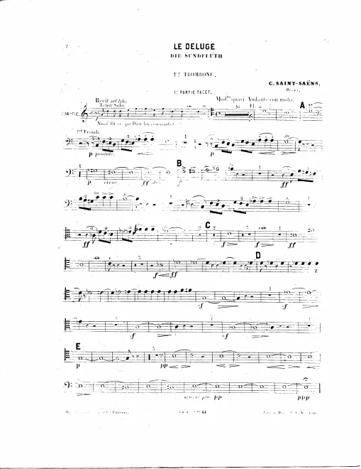 Trombone 1, 2, 3; 6 Valve Trombone 1, 2 Contrabass Saxhorn 1, 2 (E♭), Contrabass Saxhorn (B♭)