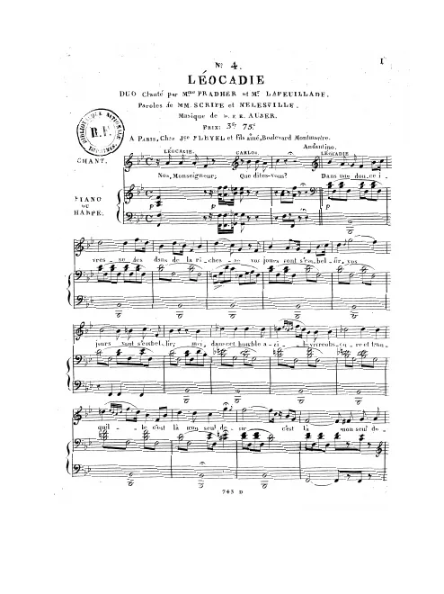 No.4, Duo: "Dans une douce ivresse" (Act II, No.6)