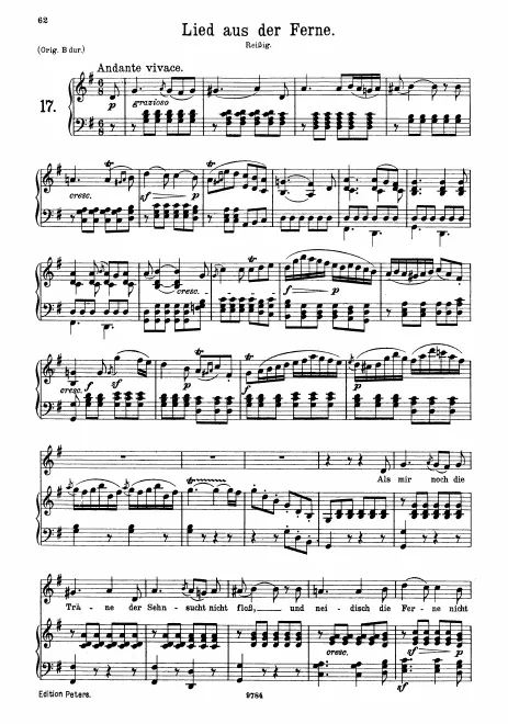 Complete Score (medium/low voice, transposed to G major)