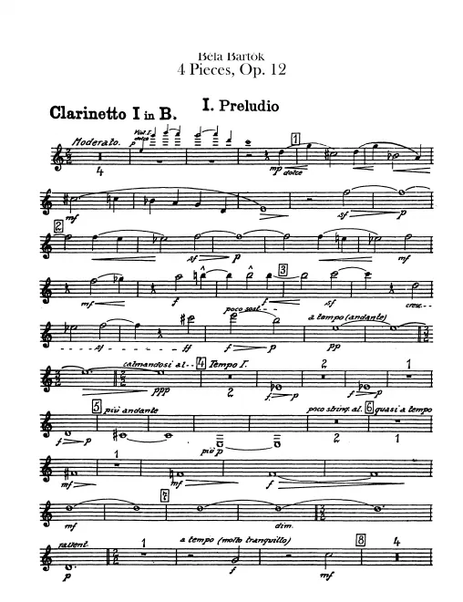 Clarinet 1, 2, 3 (3 also Bass Clarinet 1 (B♭)/E♭ Clarinet 1), Bass Clarinet 2 (B♭) (also E♭ Clarinet 2)