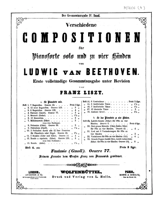 Heft 4. Fantasia in G minor/B major, Op.77