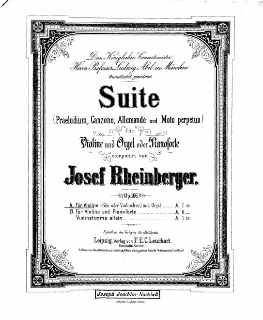 Complete Organ Score, Violin Part (black and white)