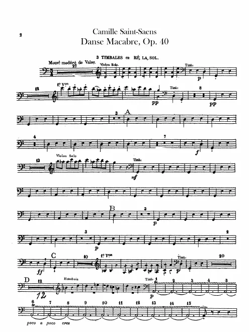 Timpani, Xylophone, Bass Drum/Cymbals, Triangle