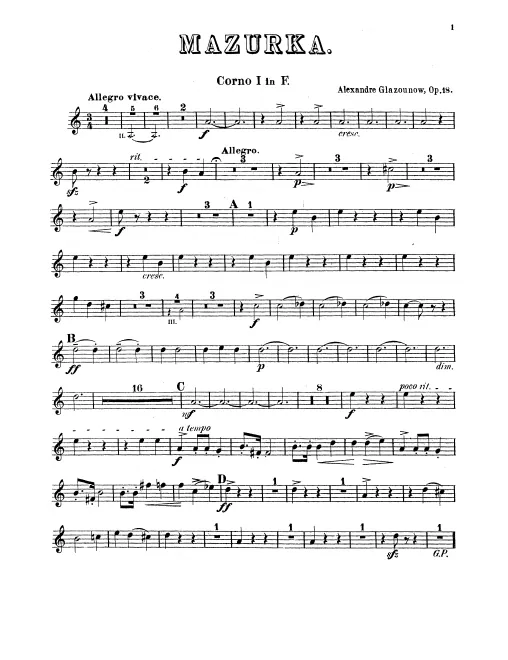 Horn 1, 2, 3, 4 (F)