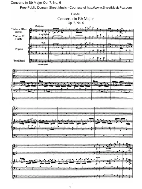 Concerto No.6 in B♭ major, HWV 311