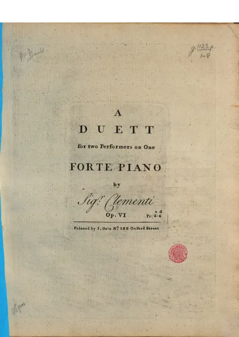 1. Duet for Piano 4-Hands in C major