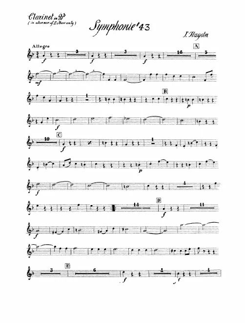 Clarinet (B♭, alternate to Oboe 2)