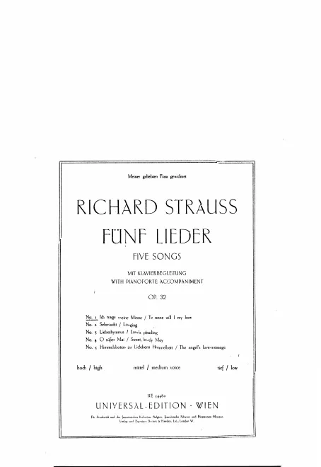 Complete Score (Original / High Voice, G♭ major)