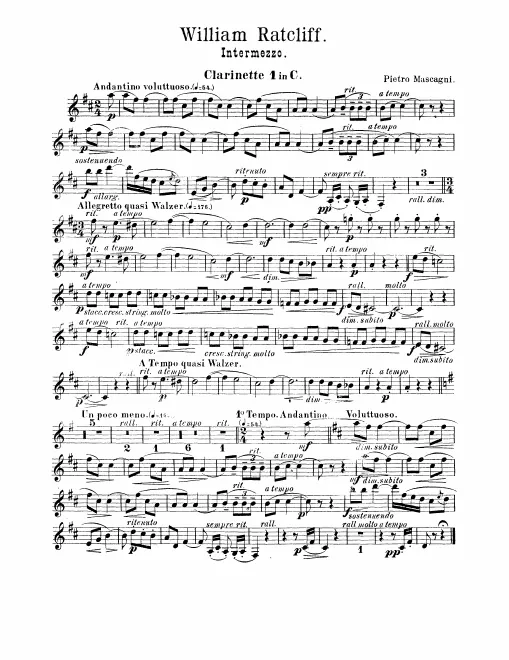 Clarinet 1, 2 (C), Basset Horn (B♭)