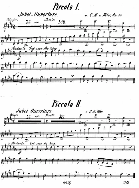 Piccolo 1, 2, Flute, 1, 2