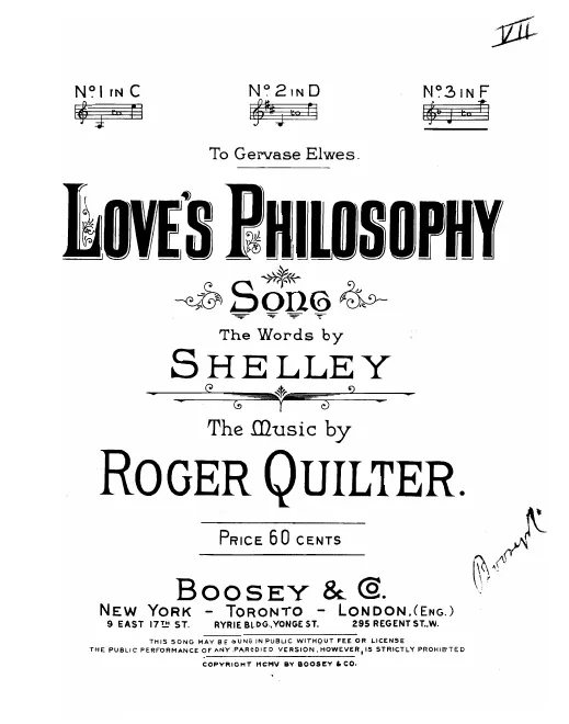 1. Love's Philosophy (F major)