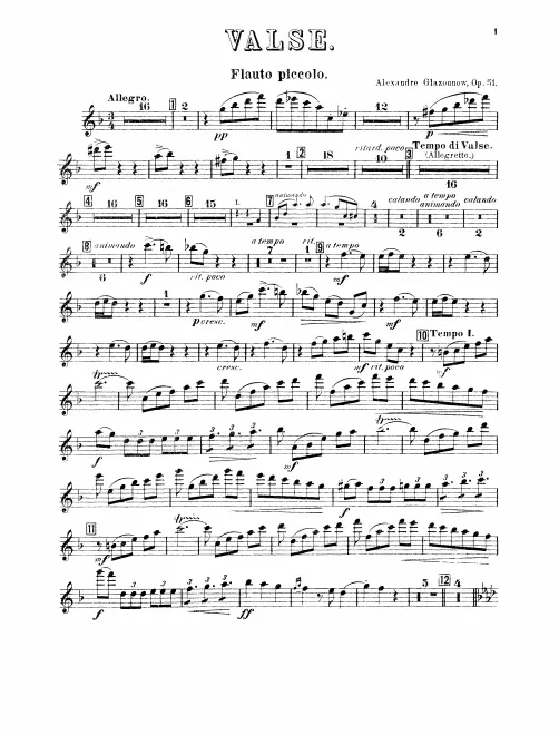 Piccolo, Flute 1, 2