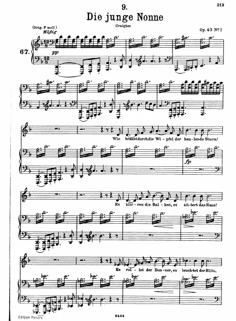 Complete Score (Low voice, transposed to D minor)