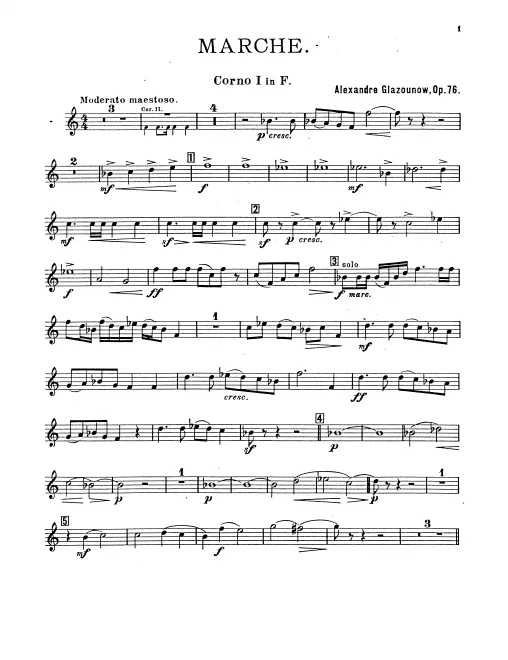 Horn 1, 2, 3, 4 (F)