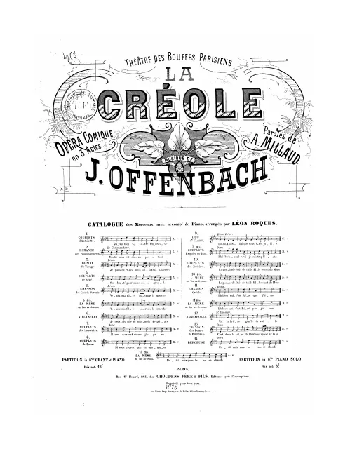 No.11, Chanson créole: "Oui, c'est Réné que j'aime" (Act II, No.12c)
