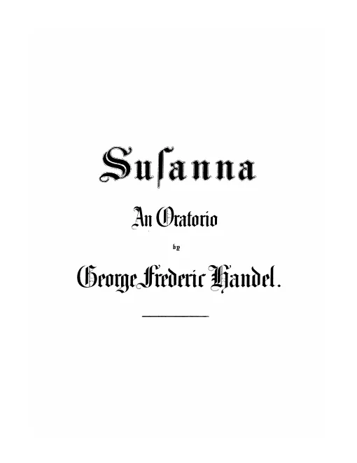 1. Susanna: Oratorium (1858)