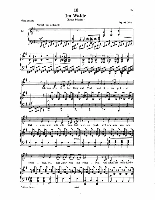 Complete Score (Low Voice, transposed to E minor)