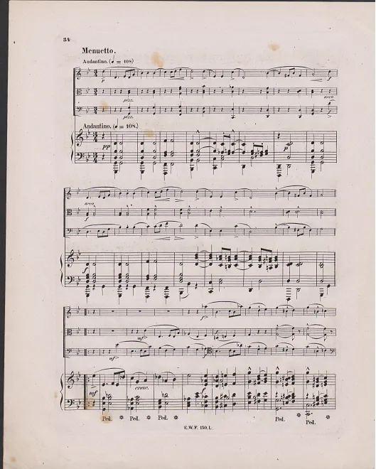 3. Menuetto. Complete Score (color, with annotations)