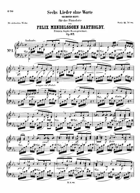 First page of Lieder ohne Worte