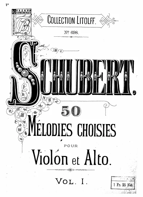 First page of Mélodies choisies