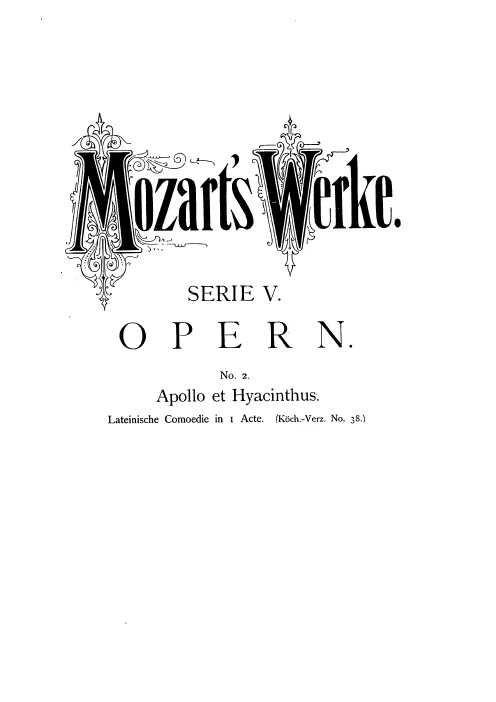 First page of Apollo et Hyacinthus