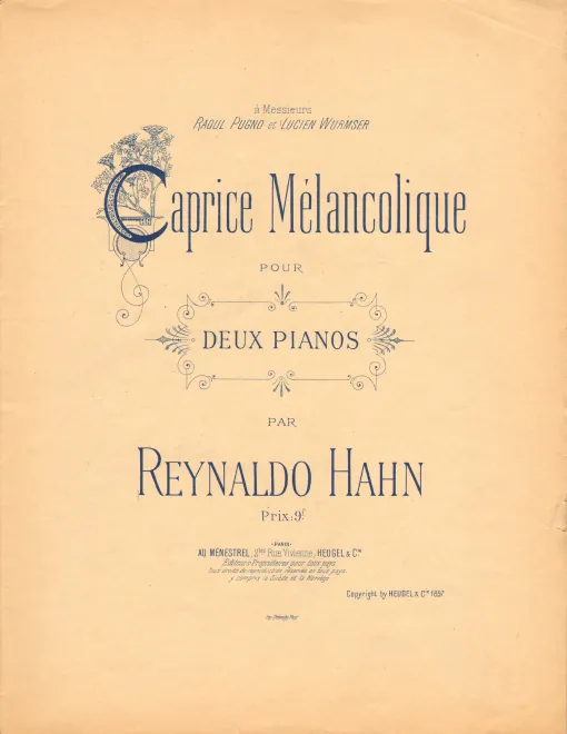 First page of Caprice mélancolique for 2 Pianos