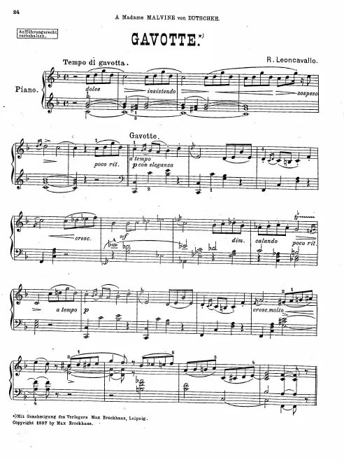 First page of Gavotte