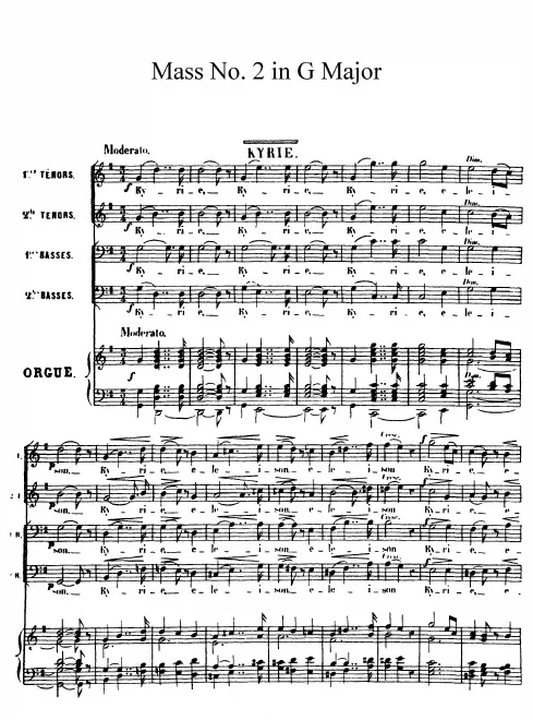 First page of Mass No. 2 in G Major