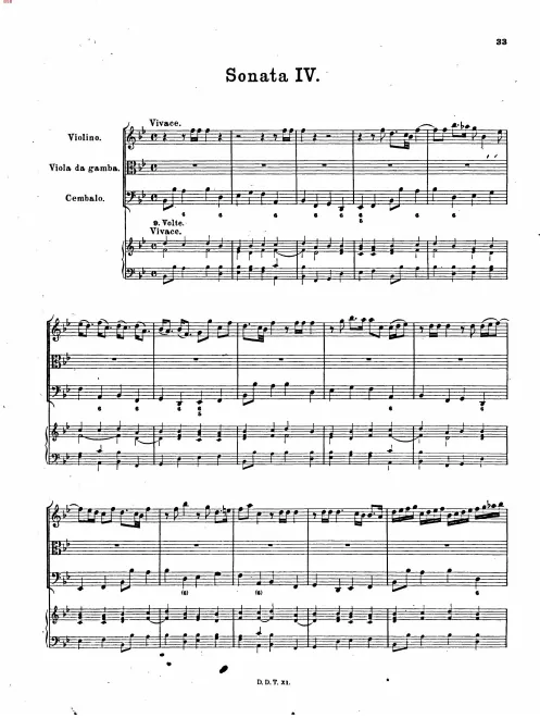 First page of Trio Sonata in B-flat major