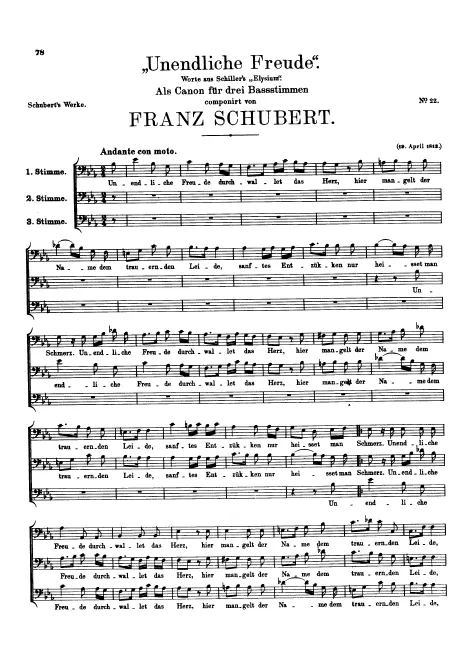 First page of Unendliche Freude