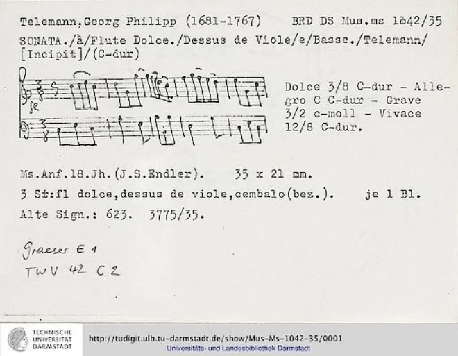 First page of Trio Sonata