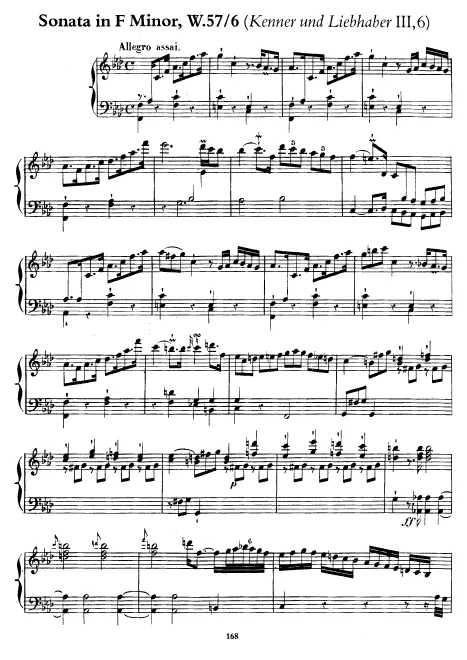 First page of Keyboard Sonata in F minor